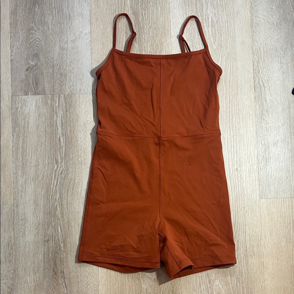 Wilfred Rust Orange Sleeveless Cotton Blend Romper